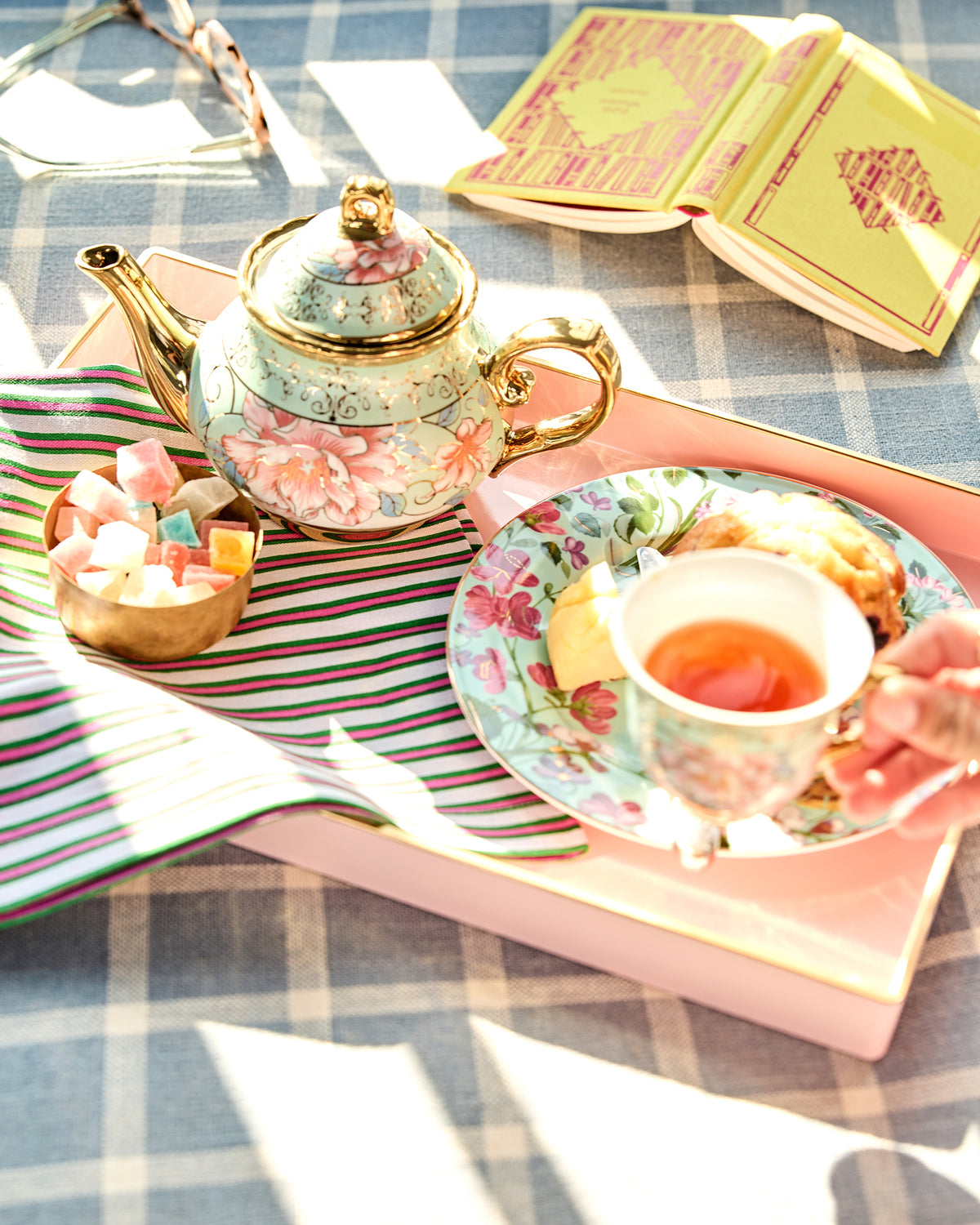 Posh Stripe - Print Napkins Set of 4 - Fuchsia Berry Stripe - Printfresh