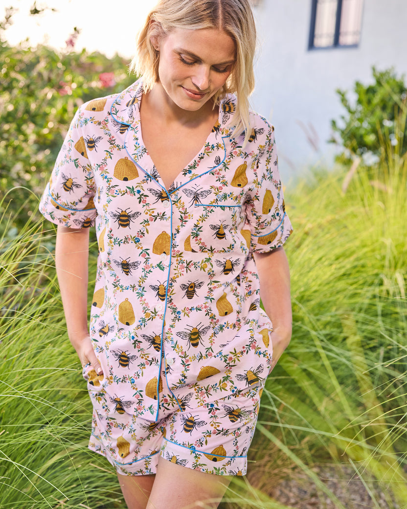 Sweet Bee - Short PJ Set - Pink Petal - Printfresh
