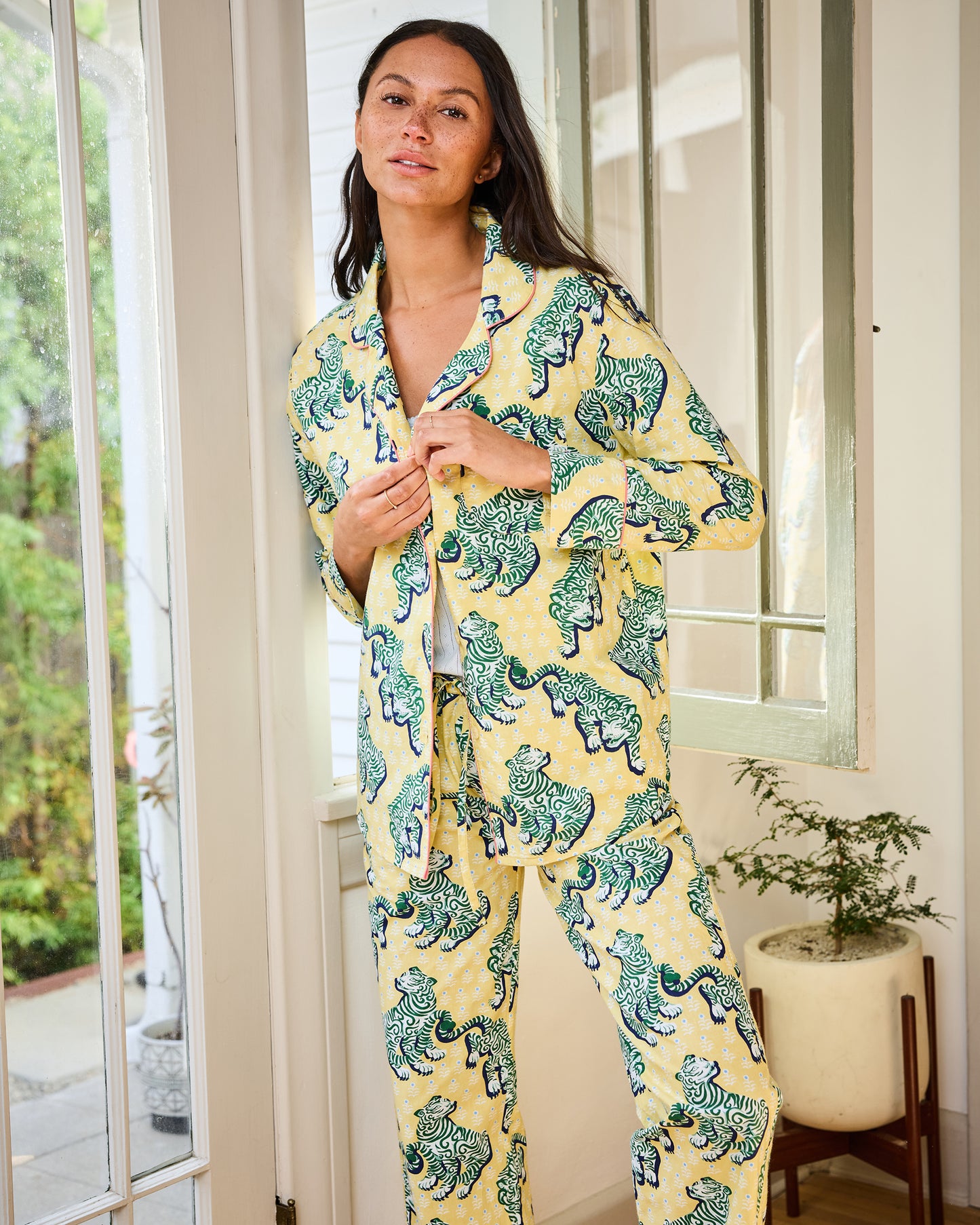 Tiger Queen - Long PJ Set - Citrine - Printfresh