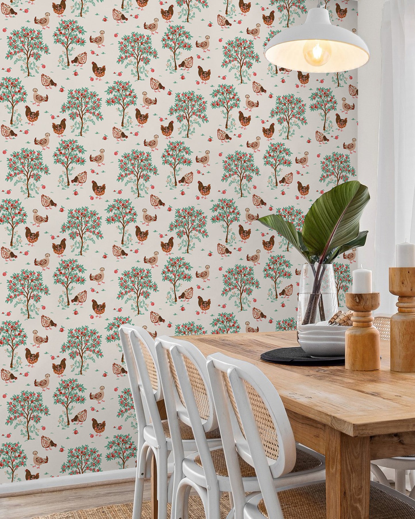 Hen House - Peel & Stick Wallpaper - Linen - Printfresh