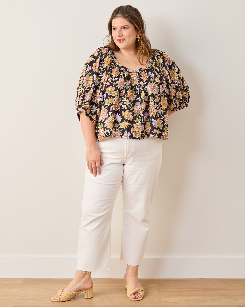 Gardenscape - Gilmore Blouse - Jet Black - Printfresh