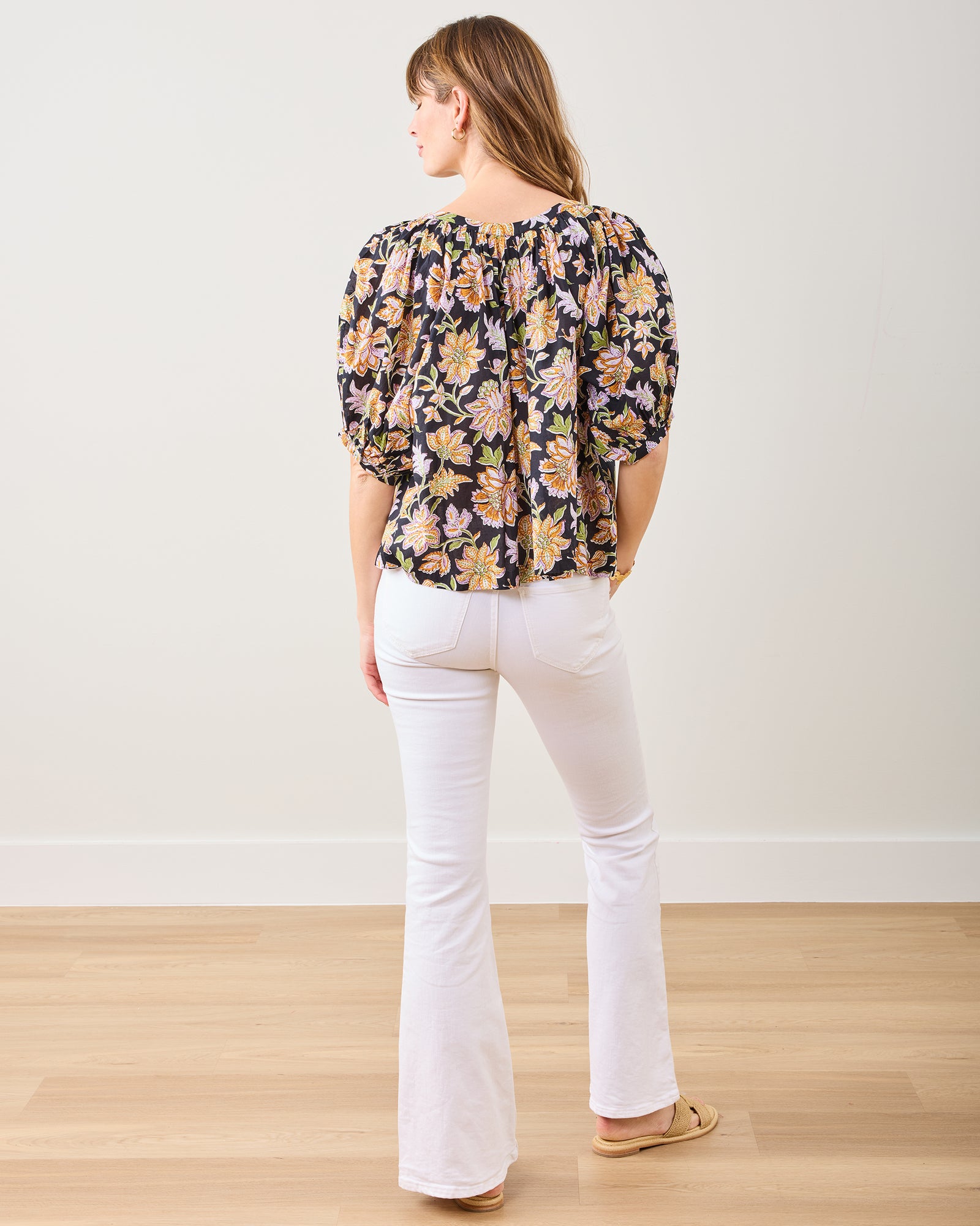 Gardenscape - Gilmore Blouse - Jet Black - Printfresh