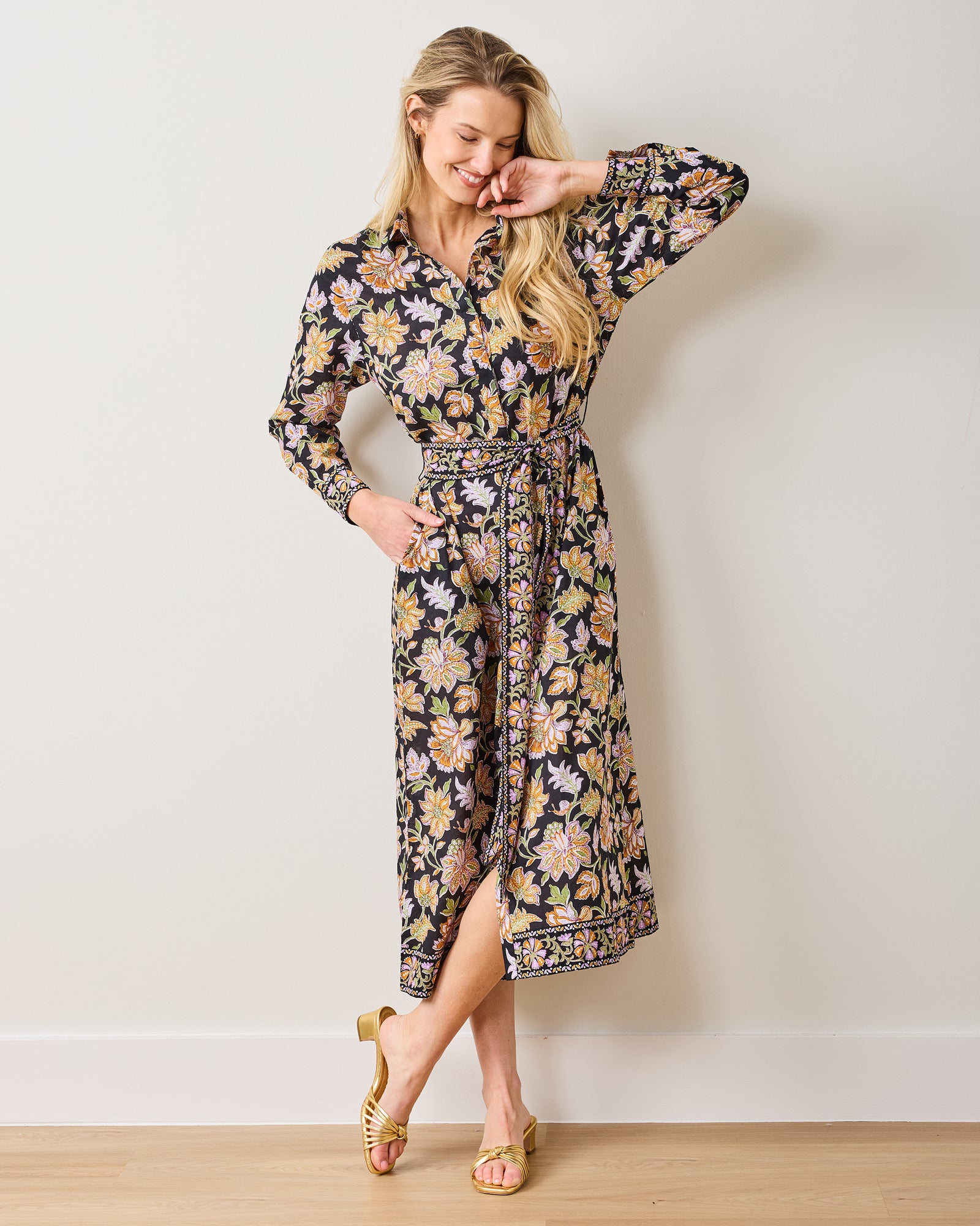 Gardenscape - Monaco Dress - Jet Black - Printfresh