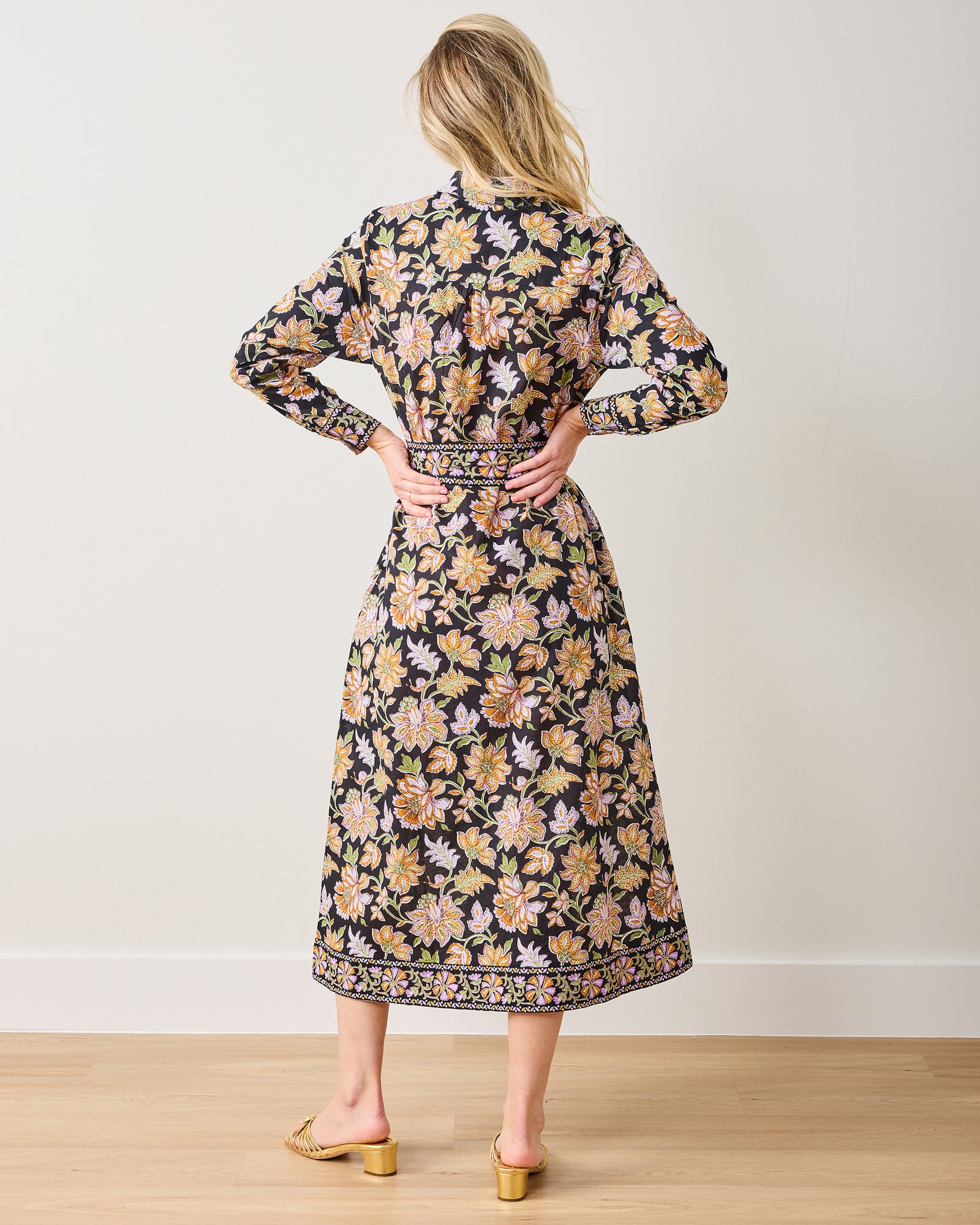 Gardenscape - Monaco Dress - Jet Black - Printfresh