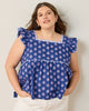 Glass Flower - Dunmore Blouse - Navy - Printfresh