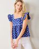 Glass Flower - Dunmore Blouse - Navy - Printfresh