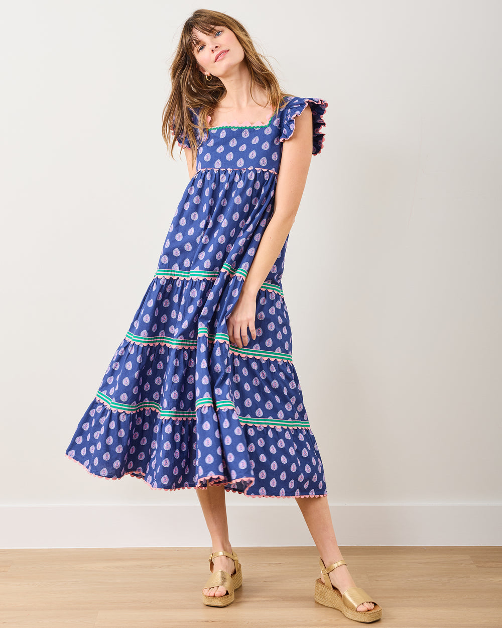 Glass Flower - Dunmore Dress - Navy - Printfresh