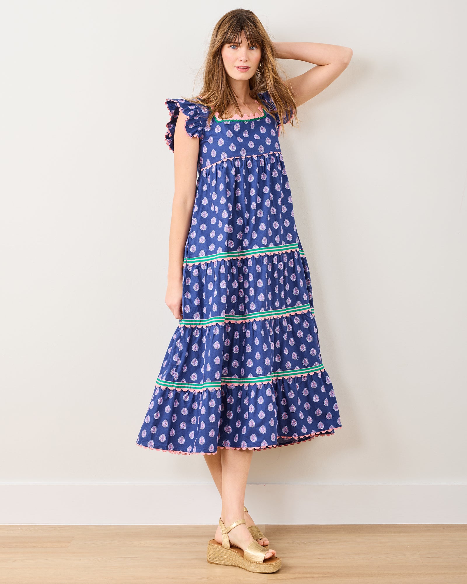 Glass Flower - Dunmore Dress - Navy - Printfresh