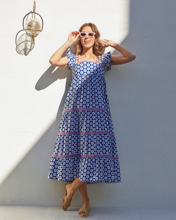 Hello Hexagon - Dunmore Dress - Periwinkle Pop - Printfresh