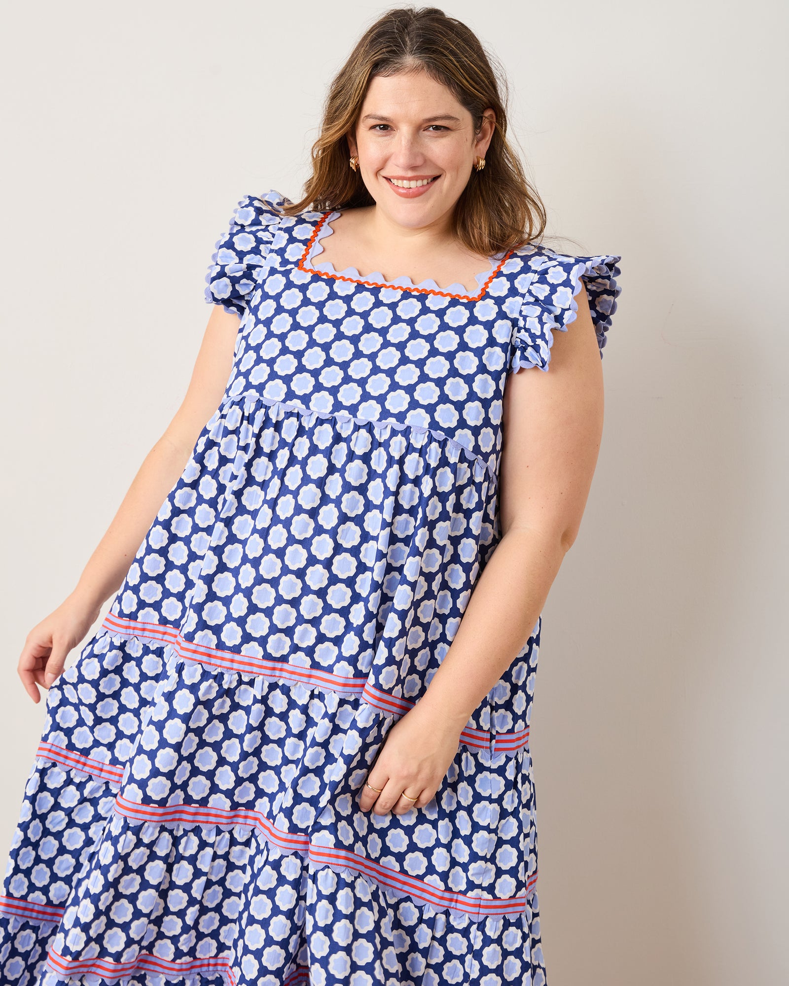 Hello Hexagon - Dunmore Dress - Periwinkle Pop - Printfresh