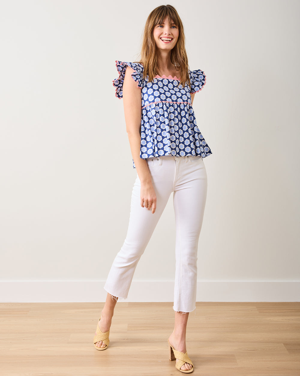 Hello Hexagon - Dunmore Blouse - Periwinkle Pop - Printfresh