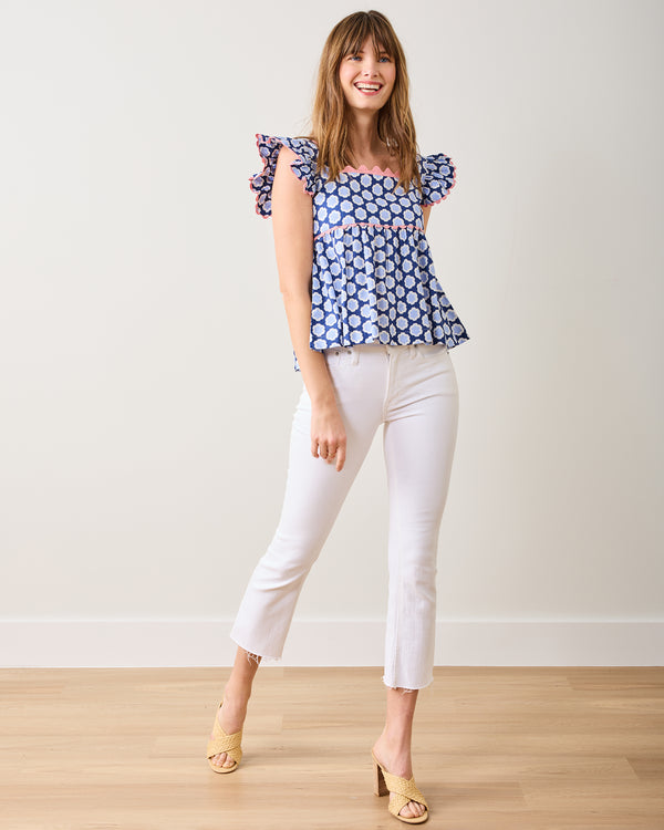 Hello Hexagon - Dunmore Blouse - Periwinkle Pop - Printfresh