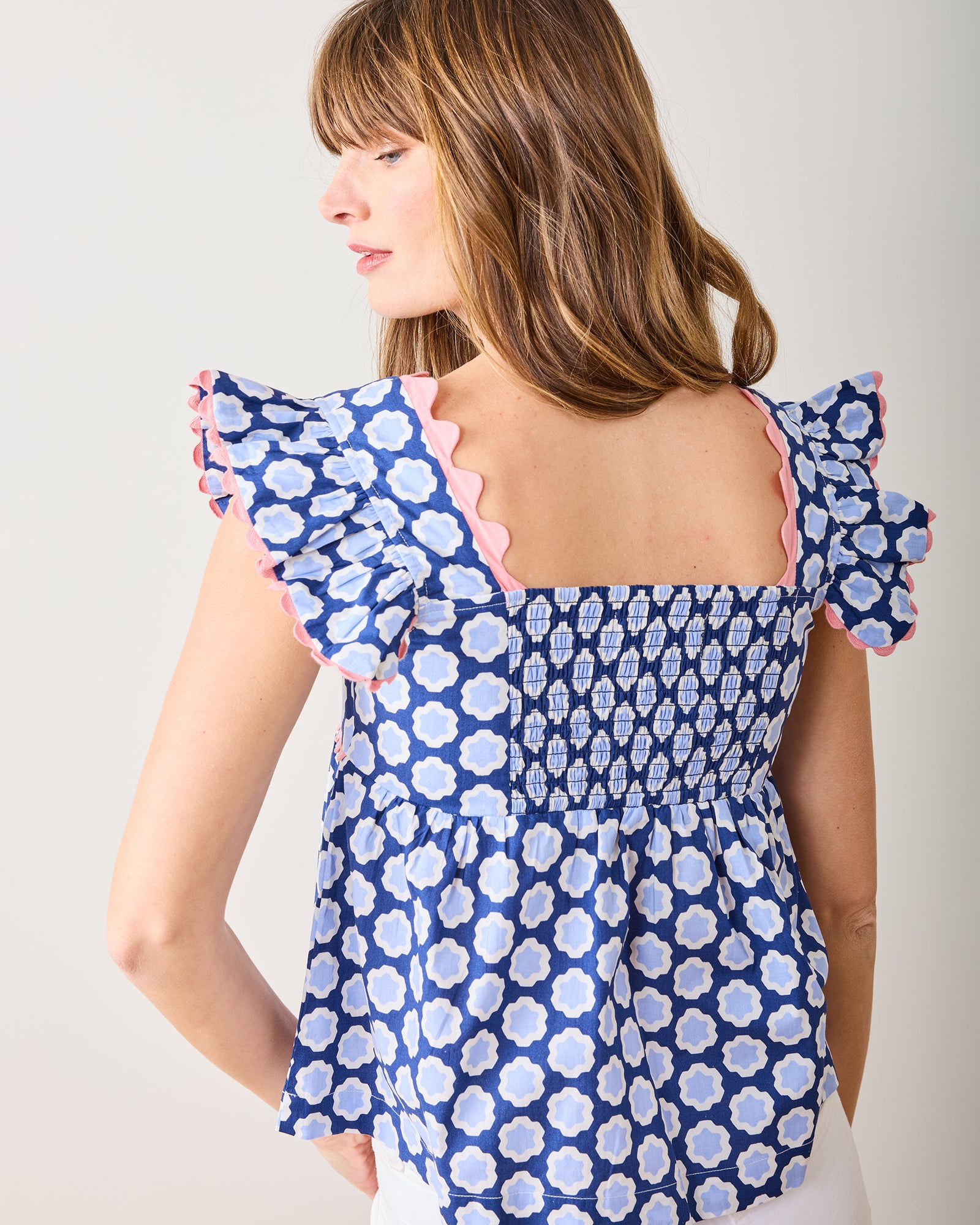 Hello Hexagon - Dunmore Blouse - Periwinkle Pop - Printfresh