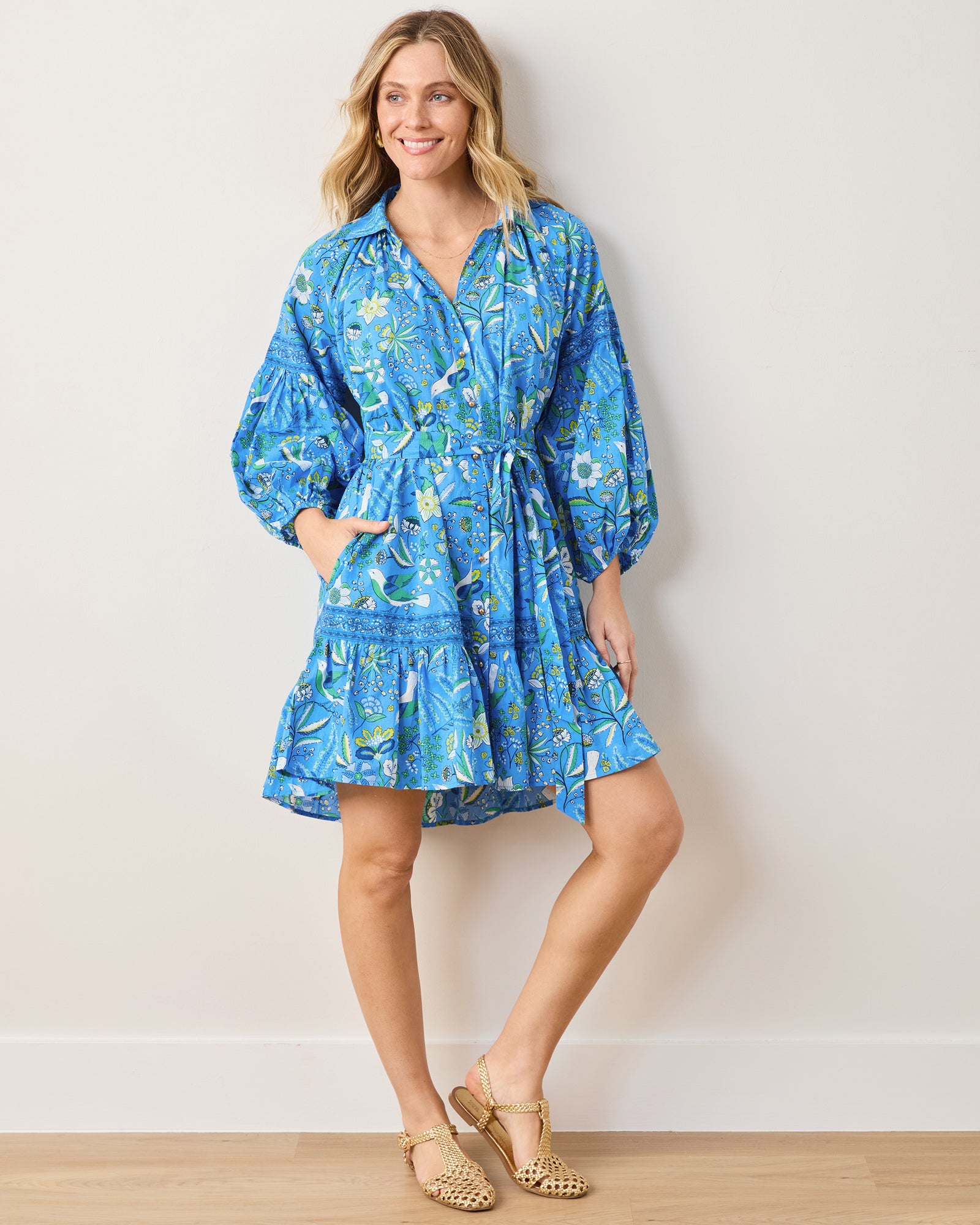 Painter's Garden - Claudia Dress - Cobalt Blue - Printfresh