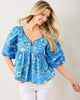 Painter's Garden - Jasmine Blouse - Cobalt Blue - Printfresh