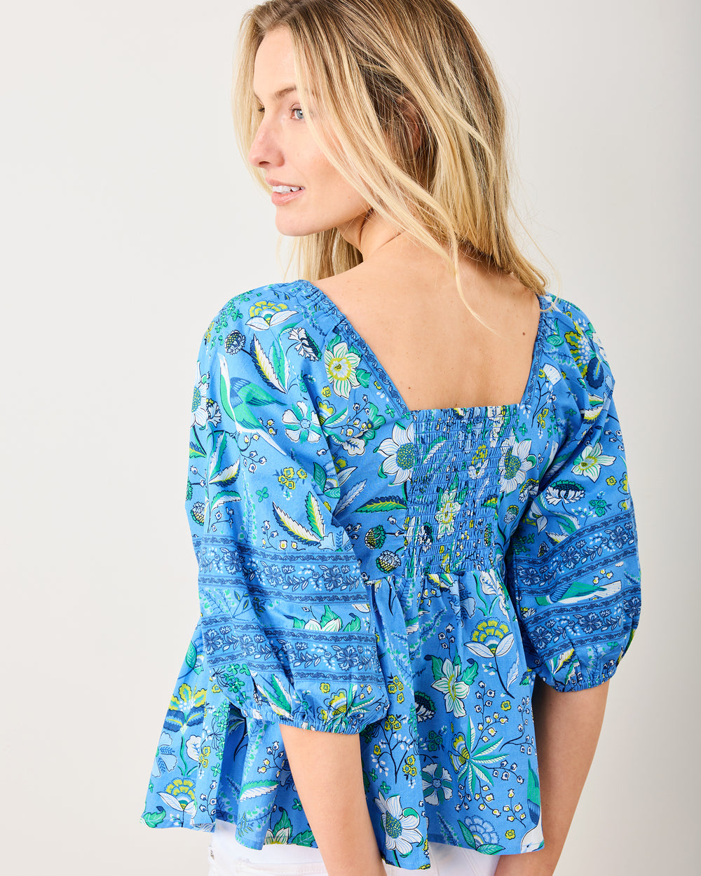 Painter's Garden - Jasmine Blouse - Cobalt Blue - Printfresh