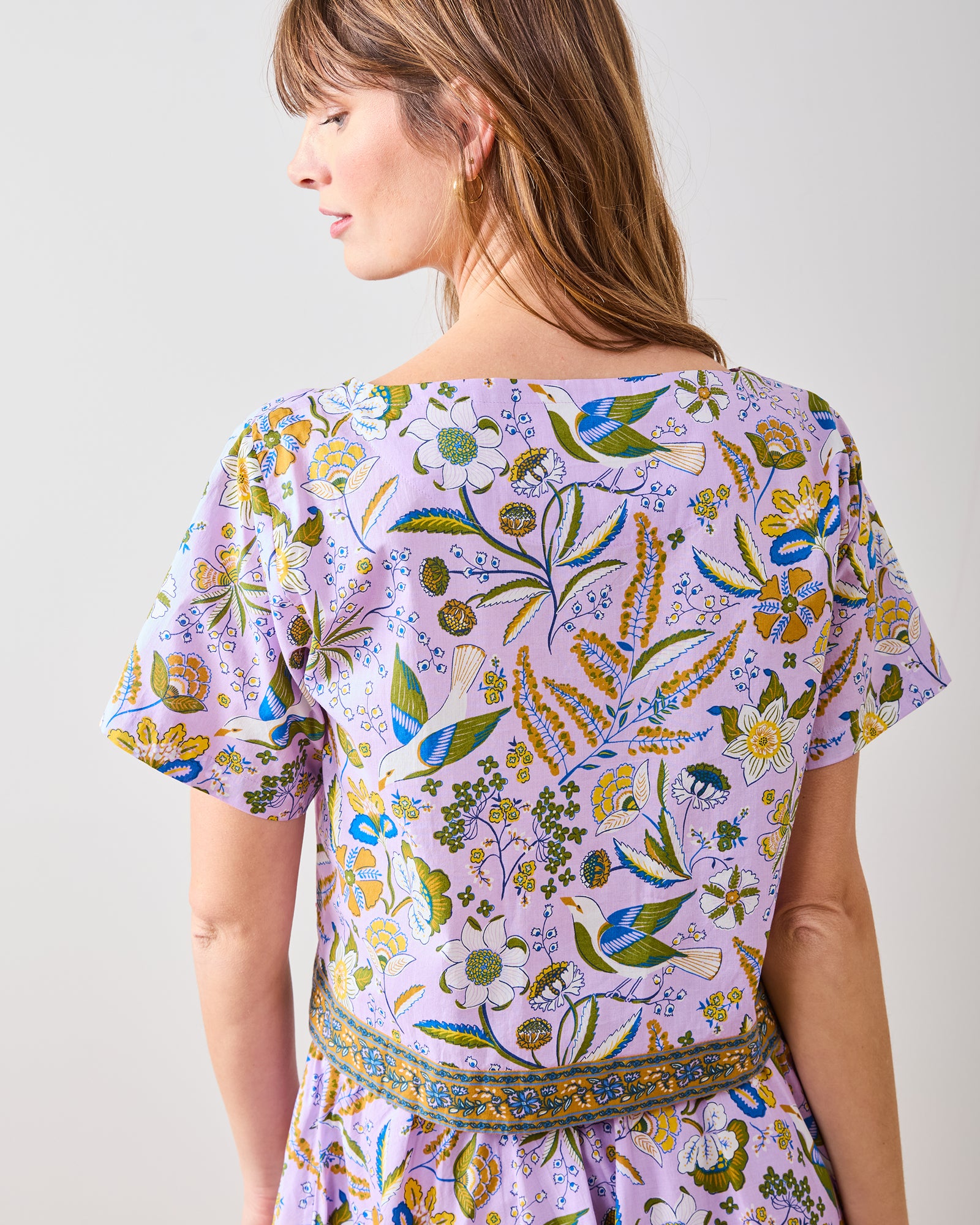 Painter's Garden - Carry On Cropped Top - Lavender - Printfresh