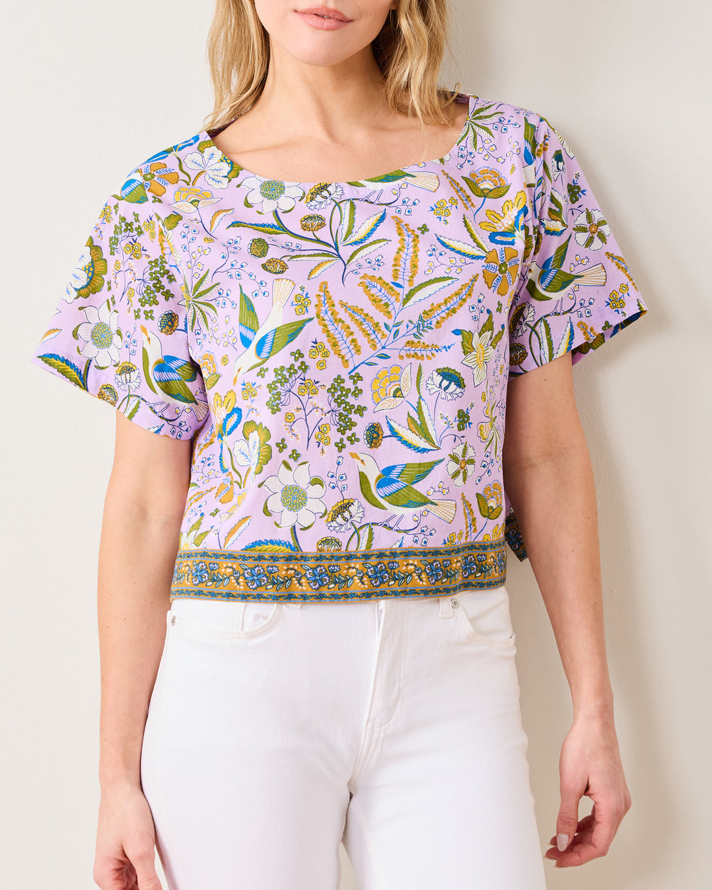 Painter's Garden - Carry On Cropped Top - Lavender - Printfresh