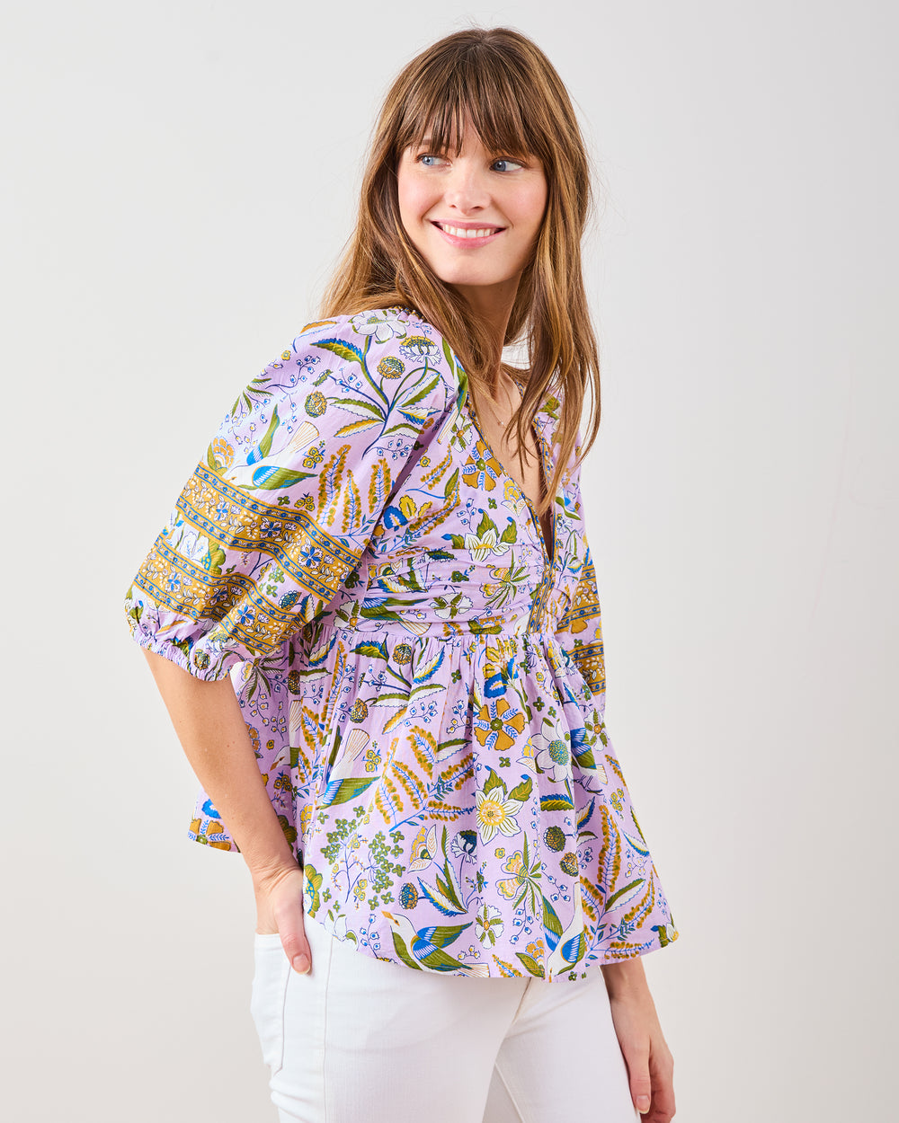 Painter's Garden - Jasmine Blouse - Lavender - Printfresh