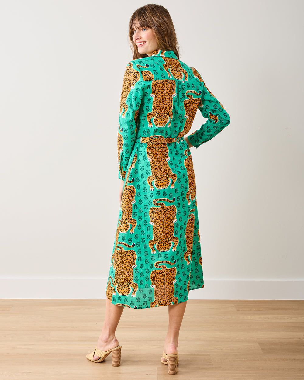 Siberian Stripes - Monaco Dress - Lucky Green - Printfresh