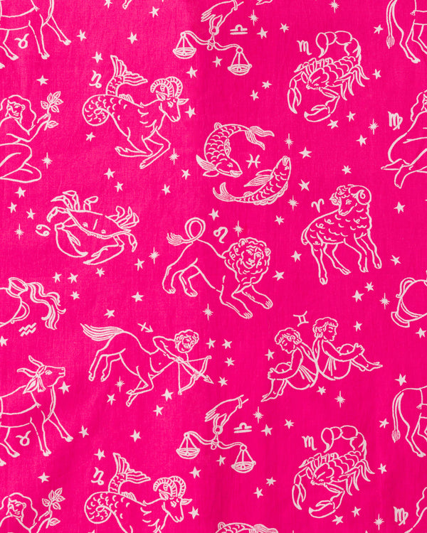 Daily Horoscope - Short Sleep Set - Electric Pink - Printfresh