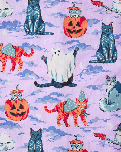 Halloween House Cats - Pintuck Nightgown - Lavender - Printfresh