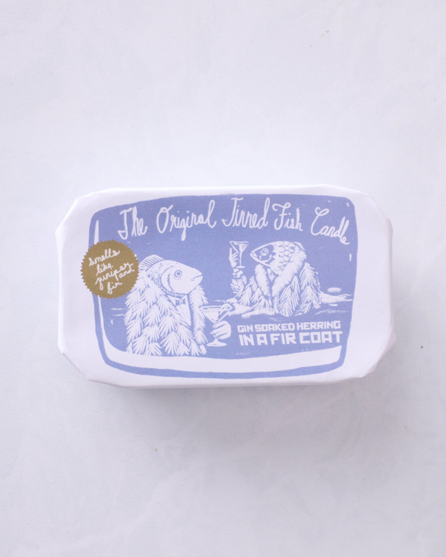 Tinned Fish Candle - Juniper & Fraser Fir - Tinned Candle - Printfresh