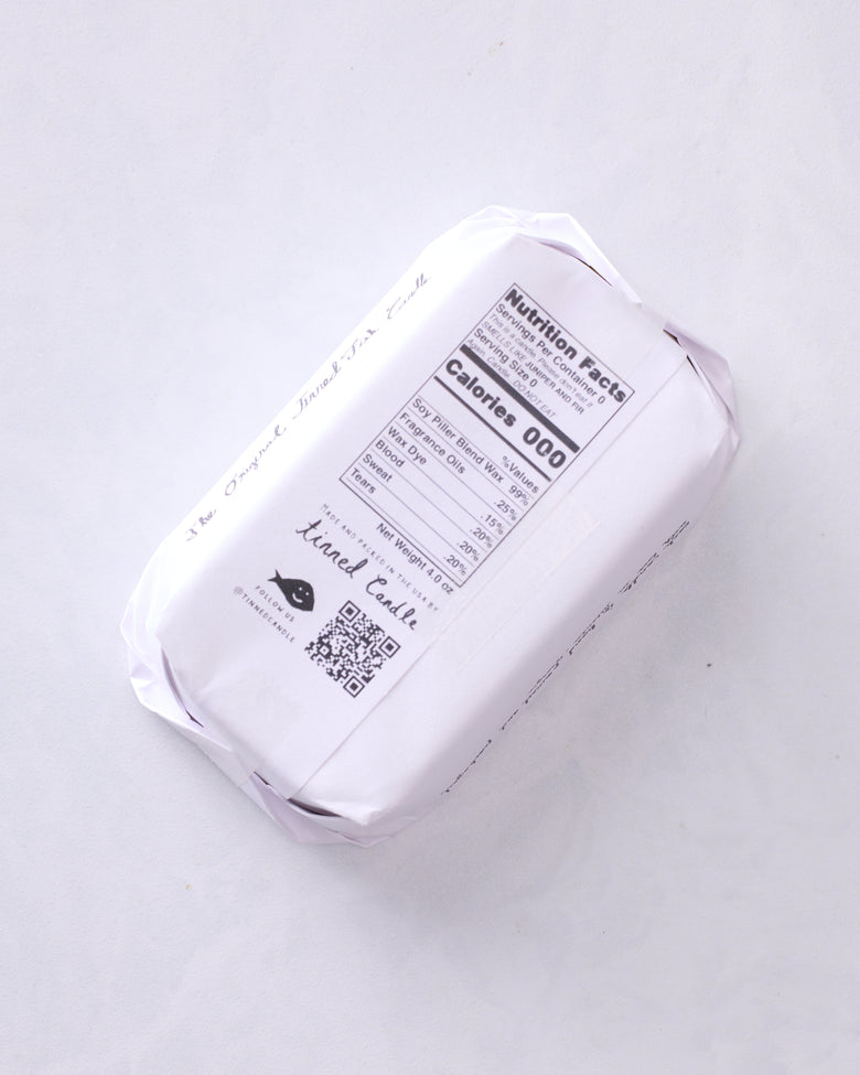 Tinned Fish Candle - Juniper & Fraser Fir - Tinned Candle - Printfresh