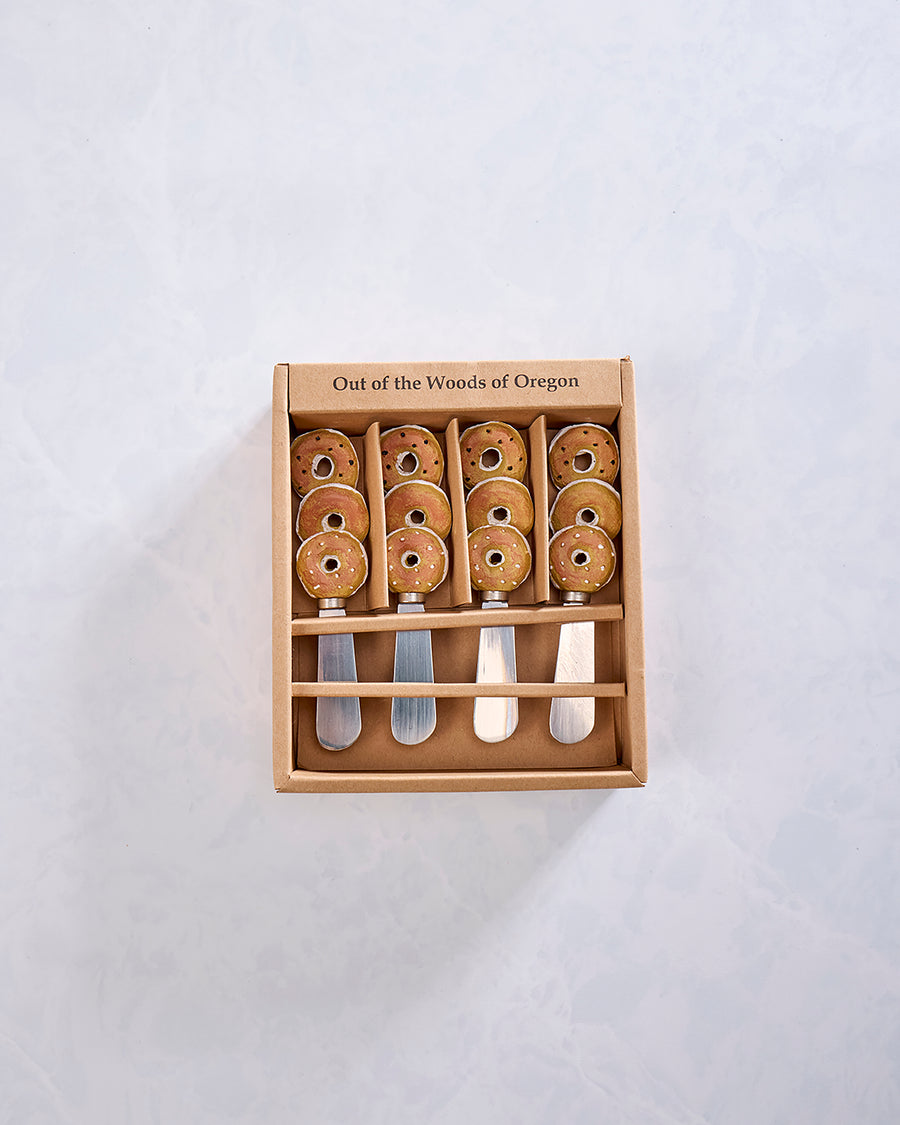 Bagel Combo - Set of 4 Cheese and Butter Spreaders - Out of the Woods of Oregon