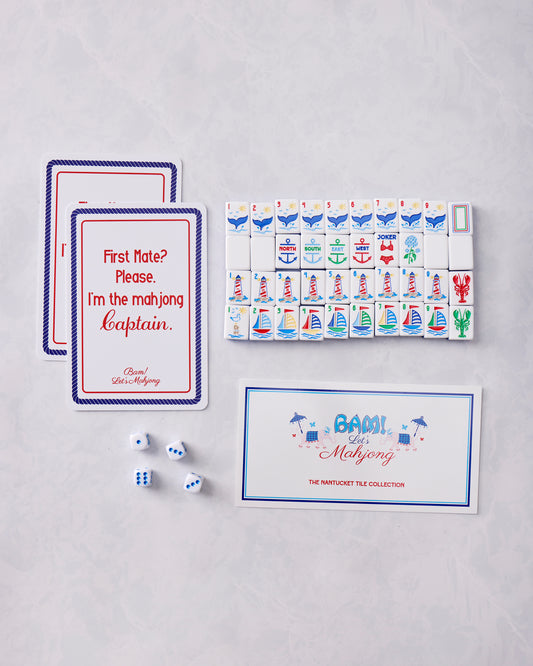 Nantucket - Mahjong Tile Set with Mat & Shufflers - Bam! Let’s Mahjong®