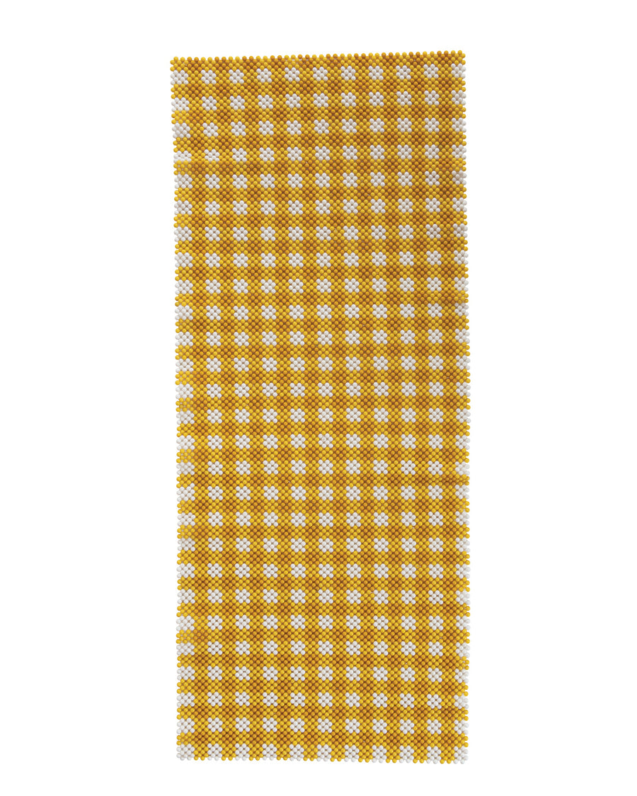 Yellow Check - Beaded Table Runner - Hazel Mazel - Printfresh
