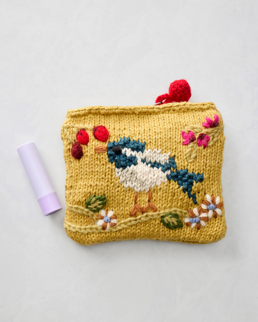 Bird & Blossom - Bird Pouch - Yellow - Printfresh