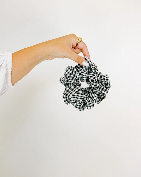 Black Gingham - Aspen Jumbo Scrunchie - Shop Andi - Printfresh