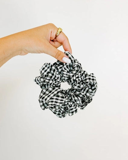 Black Gingham - Aspen Jumbo Scrunchie - Shop Andi - Printfresh