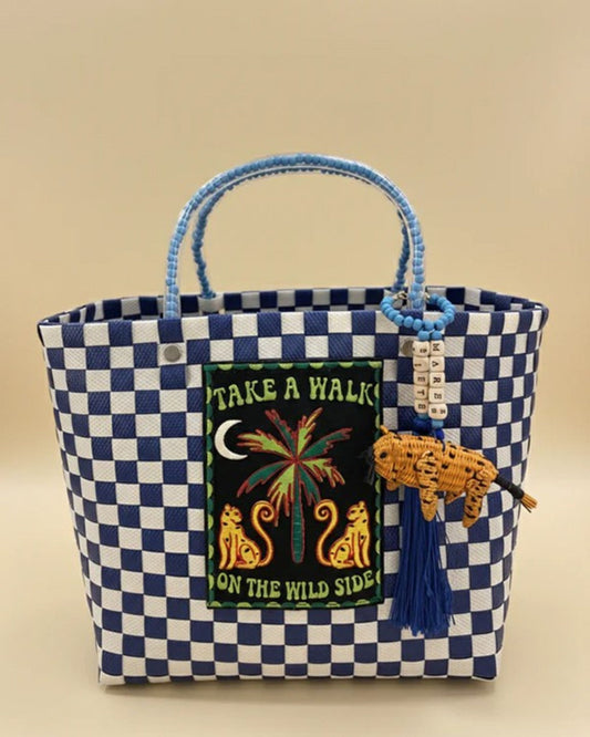 Blue Check - El Jaguar Zuncho Handbag - MERCEDES SALAZAR