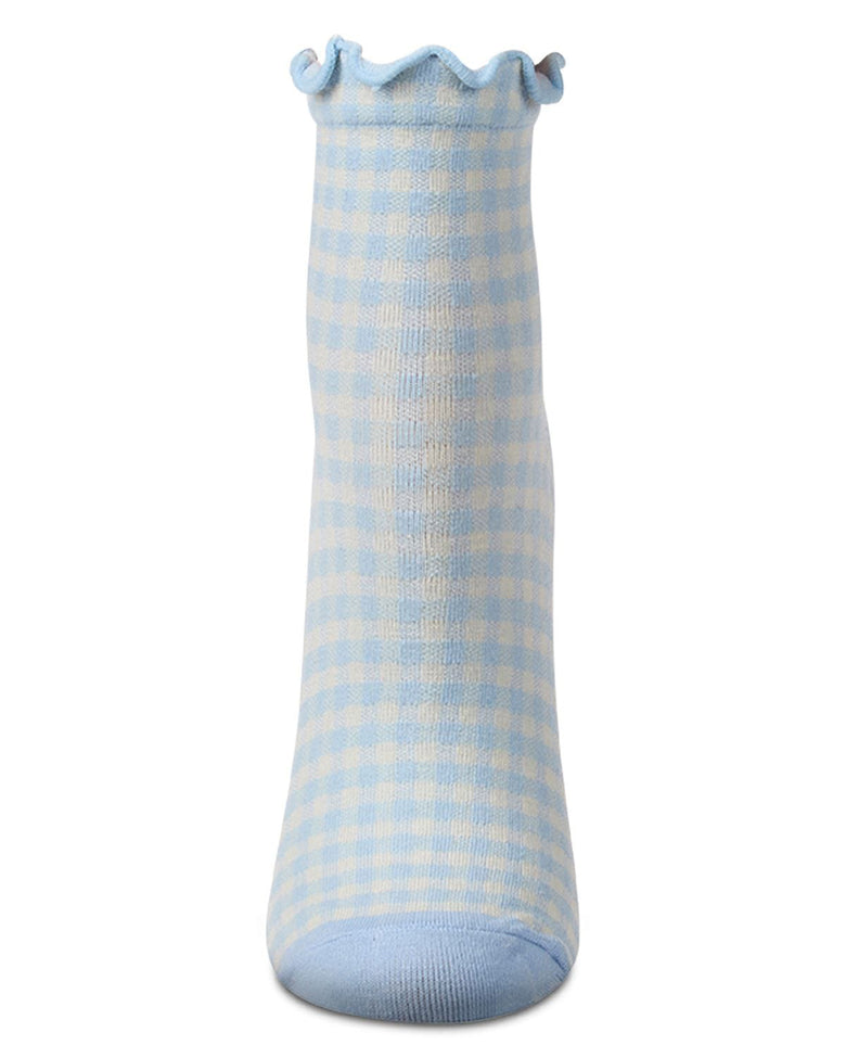 Blue Check - Gingham Anklet Sock - Infinity Classics - Printfresh