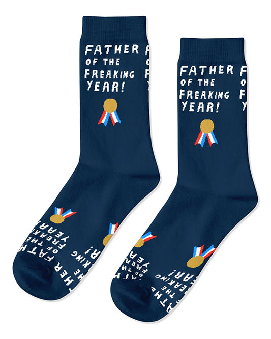 Blue Multi - Men's Father of the Year Socks - Yellow Owl Workshop - Printfresh