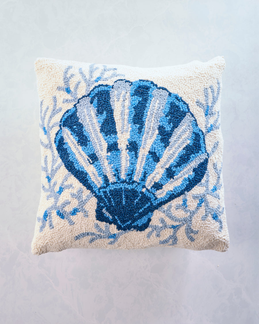 Blue Combo - Scallop Hook Pillow - Peking Handicraft - product image 1