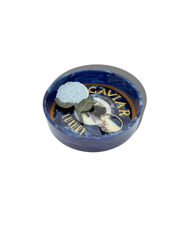 Blue Combo - Hand Painted Caviar Trinket Tray - Solar Eclipse - Printfresh