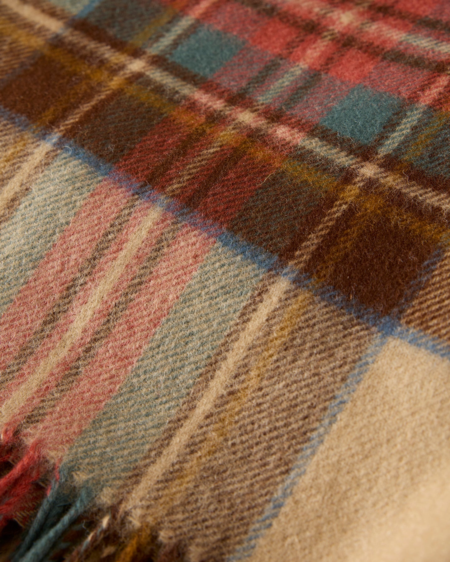 Camel Combo - Tartan Plaid Merino Lambswool Throw - Bronte Moon