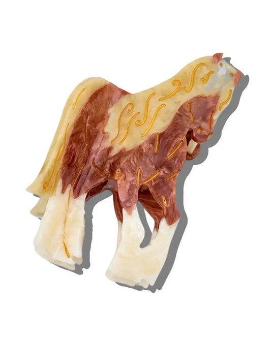 Brown Combo - Hand Painted Horse Claw Clip - Solar Eclipse - Printfresh