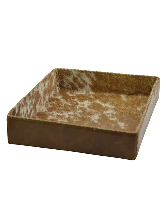 Brown - Cowhide Hairon Leather Tray - Studio Caleidoscope - Printfresh