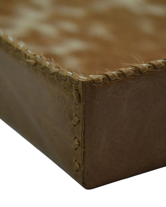 Brown - Cowhide Hairon Leather Tray - Studio Caleidoscope - Printfresh