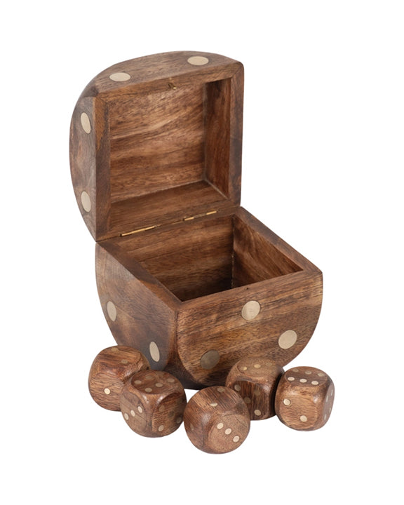 Brown - Dice Shaped Game Set - Sagebrook Home - Printfresh