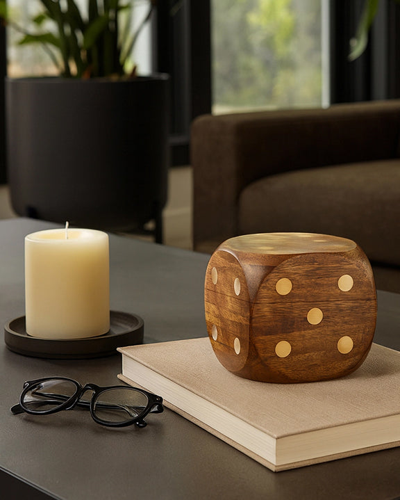 Brown - Dice Shaped Game Set - Sagebrook Home - Printfresh