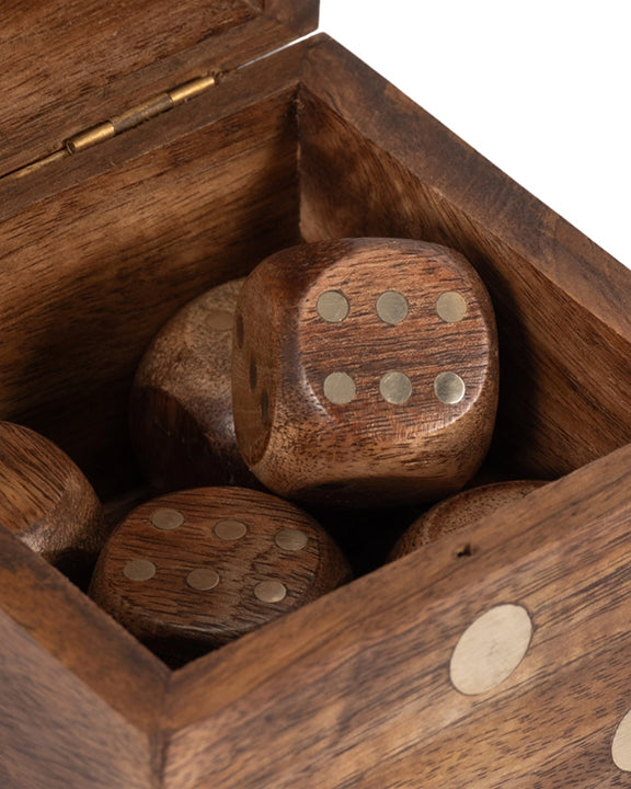 Brown - Dice Shaped Game Set - Sagebrook Home - Printfresh
