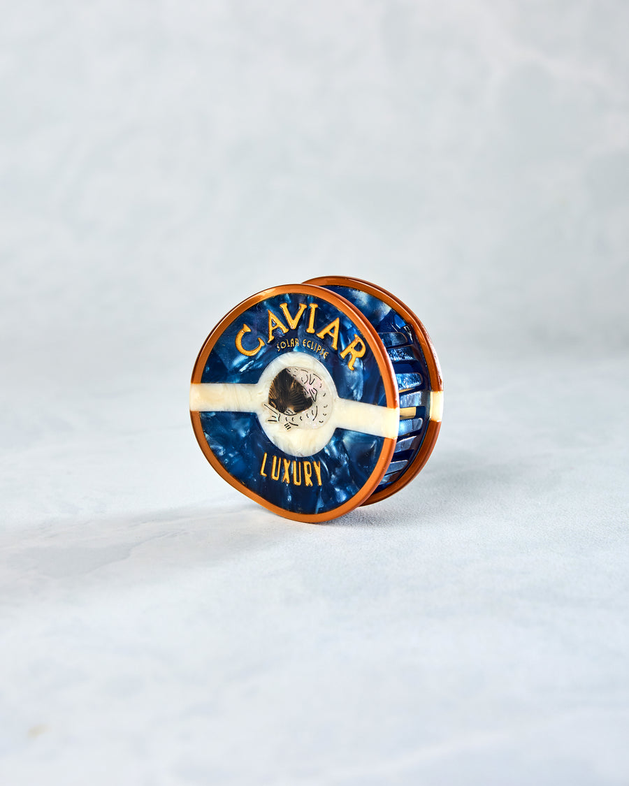 Solar Eclipse - Hand Painted Caviar Claw Hair Clip - Blue - Printfresh