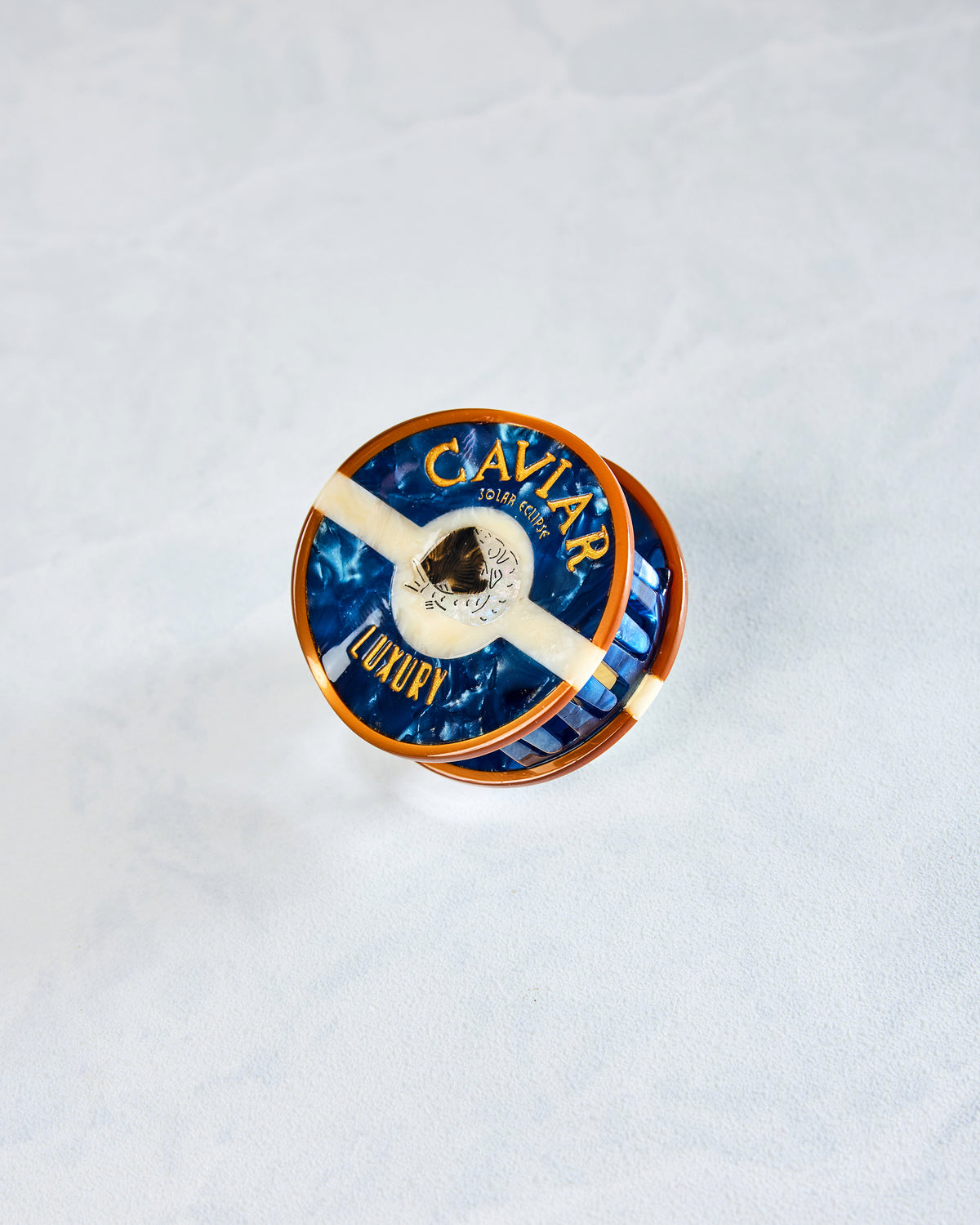 Blue - Hand Painted Caviar Claw Hair Clip - Solar Eclipse - Printfresh