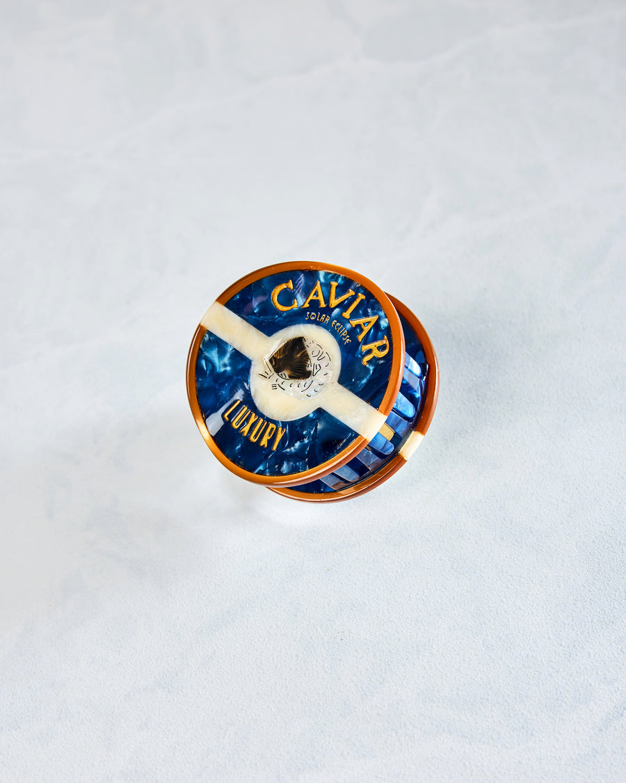 Solar Eclipse - Hand Painted Caviar Claw Hair Clip - Blue - Printfresh
