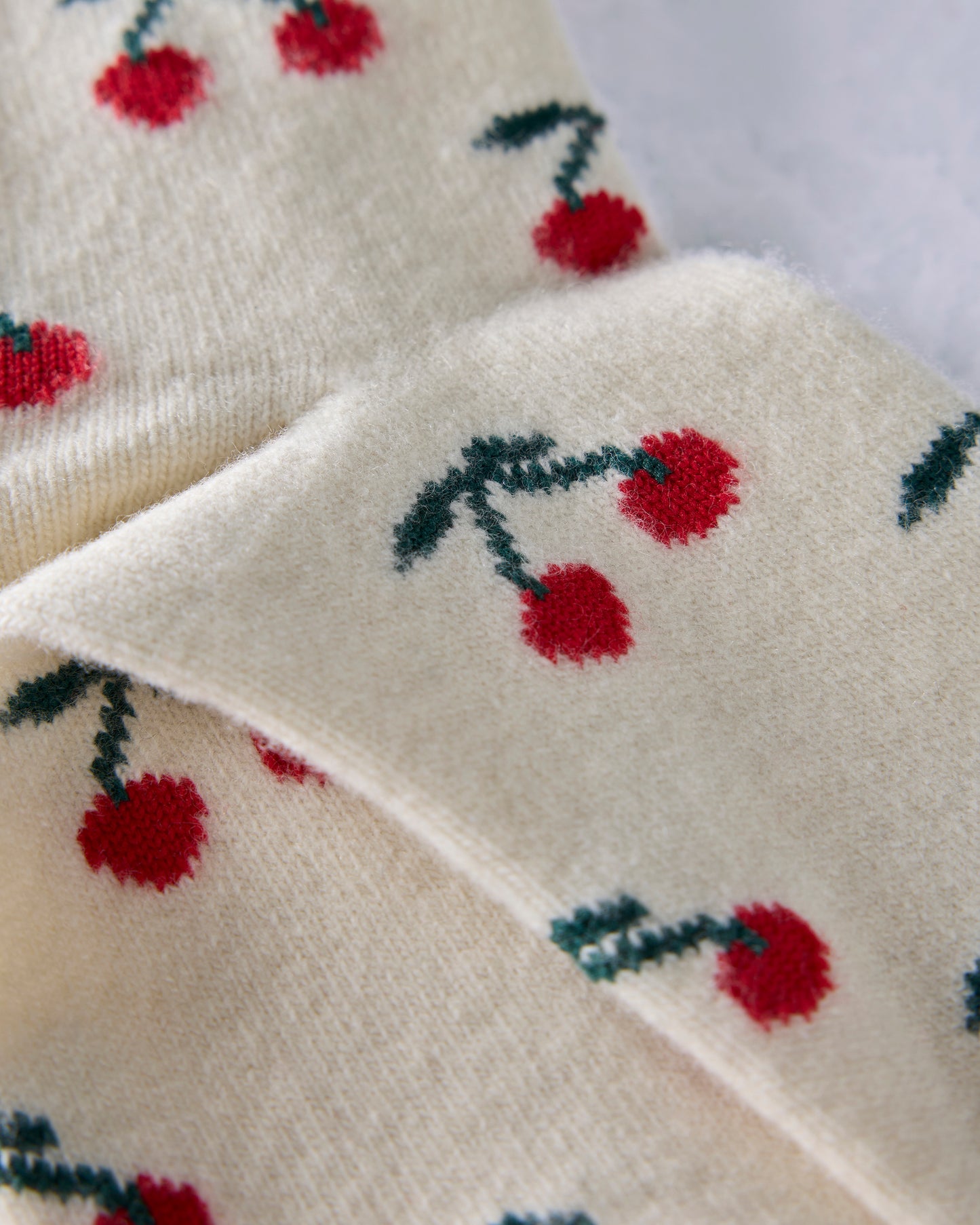 Ivory - Cherry Bomb Cashmere Crew Sock - Hansel from Basel
